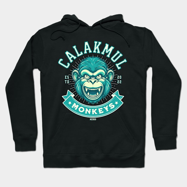 Team Calakmul Monkeys, ⁨Mexico⁩ Hoodie by Mafiadonar